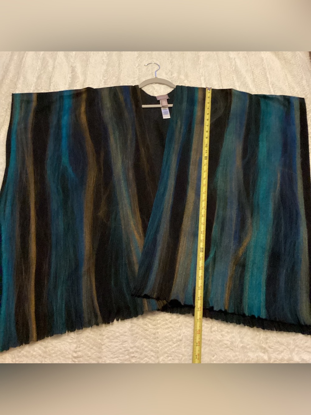 Women’s Chicos Blue/browns OS Multicolor Open Front Wrap/shawl Poncho